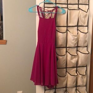 Lulus magenta colored dress, strapping back